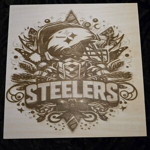 Steelers Themed Wall Art in Brown